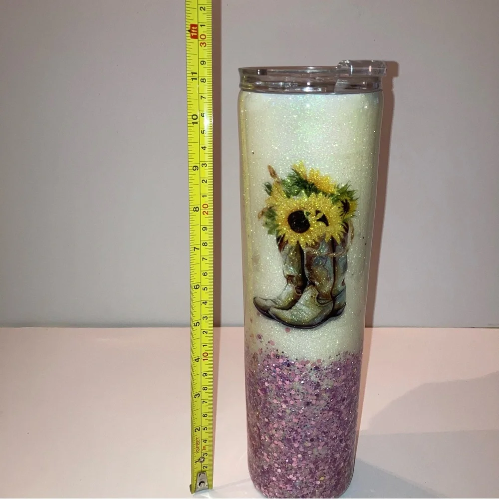 RARE Personalized Monica Monogram Cowboy Boots Summer Travel Mug Tumbler Bottle